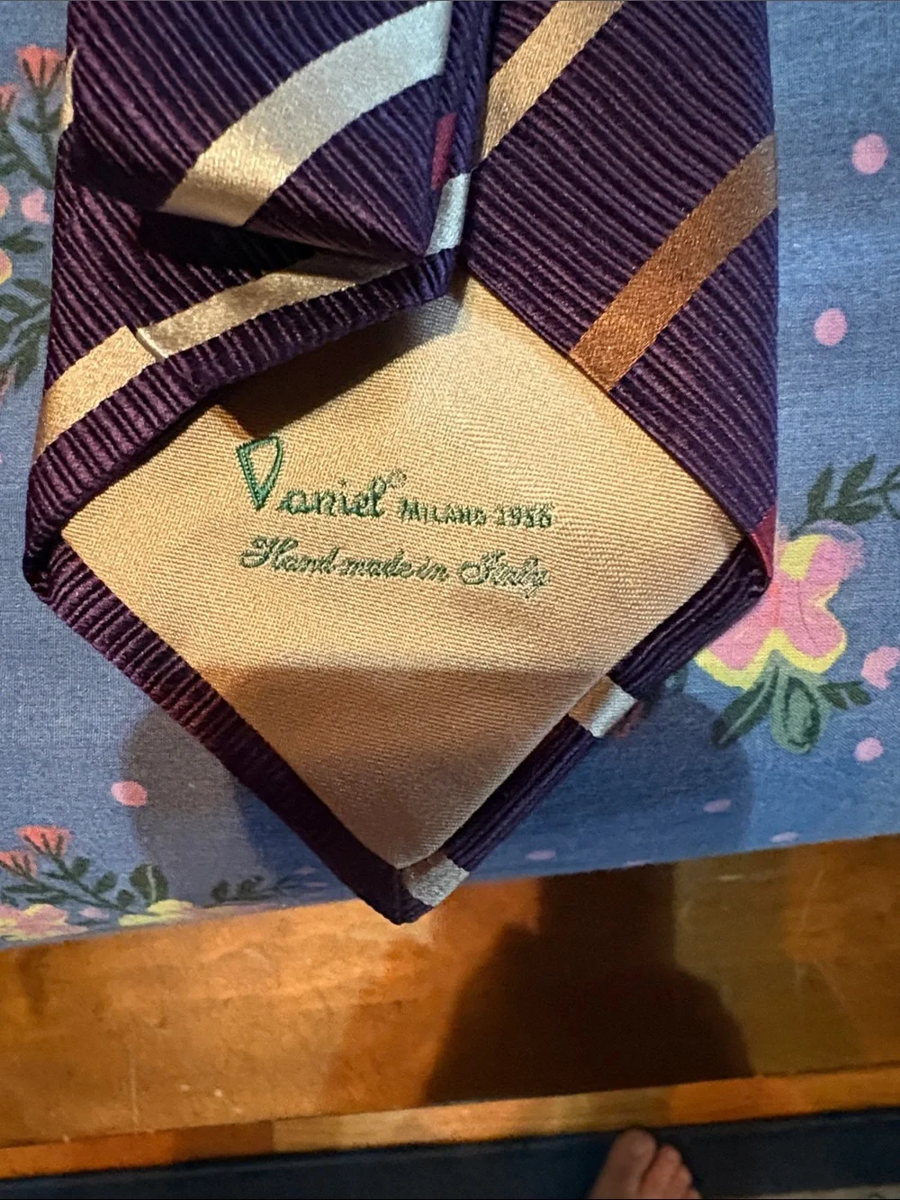Daniel Milano 1956 Tie Milano Burgundy Striped Silk Tie